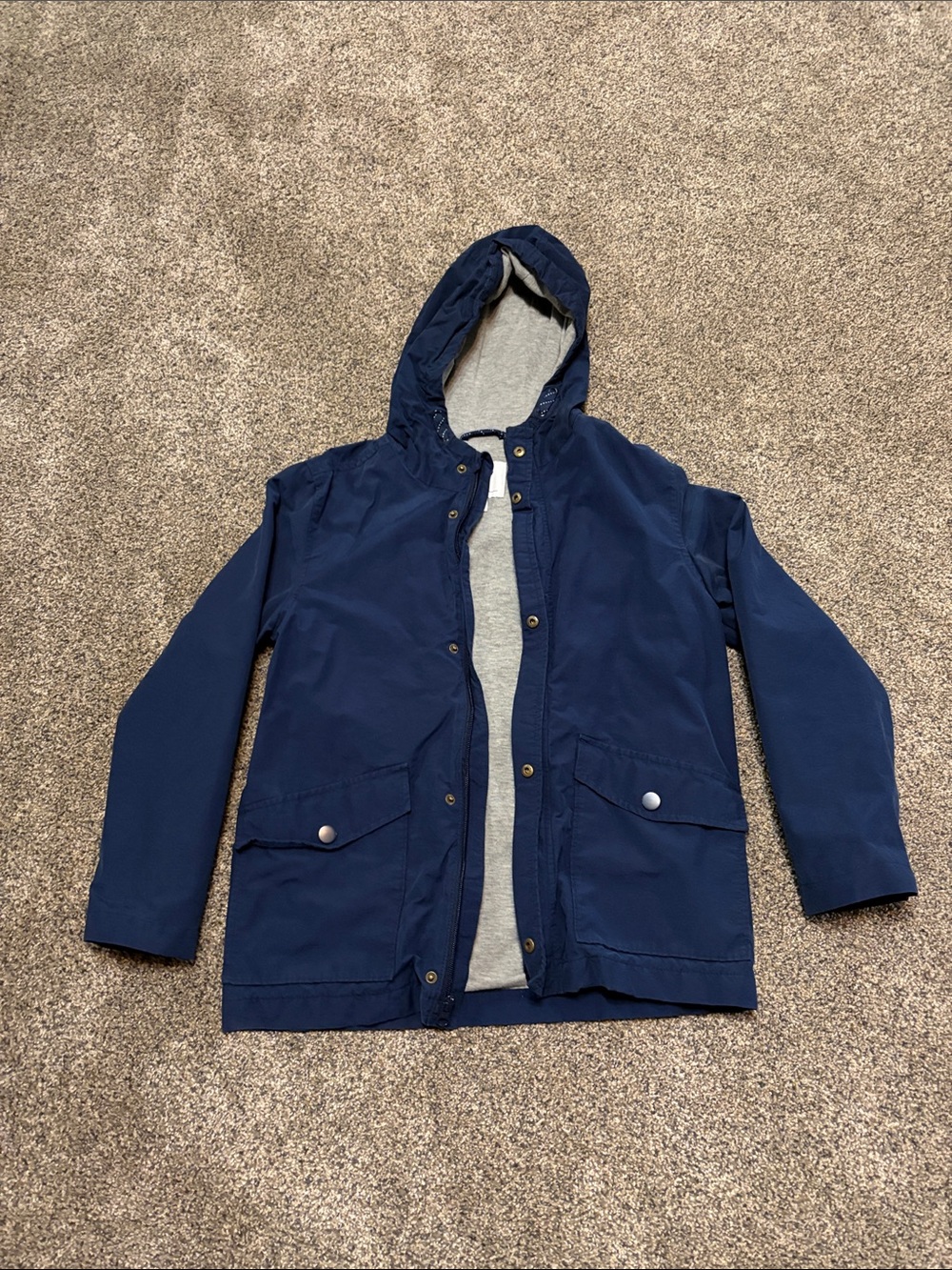 Boys Old Navy Kids Navy Hooded Windbreaker Size Large 10/12